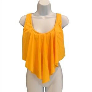 NWT Marinavida Women’s Canary Yellow Ruffle front Swimsuit Top Size L